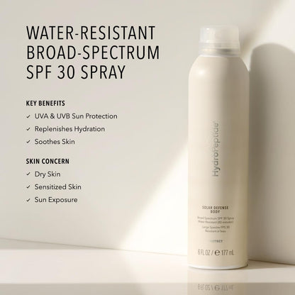 HydroPeptide Solar Defense Body SPF 30, Broad Spectrum, Water Resistant Sunscreen, Hydrates and Soothes, 6 Ounce