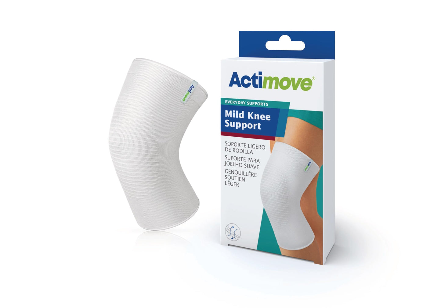 Actimove Everyday Supports Mild Knee Support - Mild Support, Lightweight, Easy to Apply for Slightly Swollen and Aching Knees – White, X-Large