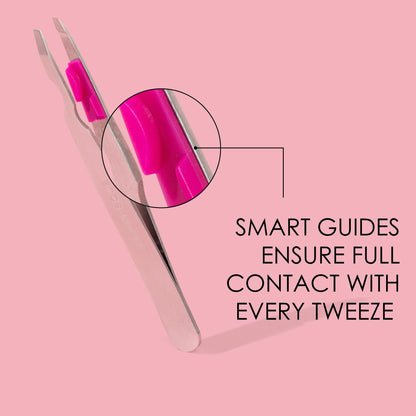Japonesque Smart Guide Slant Tweezers – Precision Eyebrow Plucking Tool with Slant Tip, Stainless Steel Hair Removal