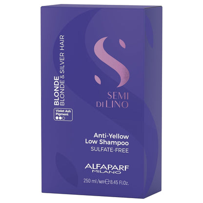 ALFAPARF MILANO Semi di Lino Purple Shampoo for Blonde, Highlighted, Platinum & Silver Hair - Neutralizes Brassy Tones - Hydrates & Strengthens - Sulfate Free