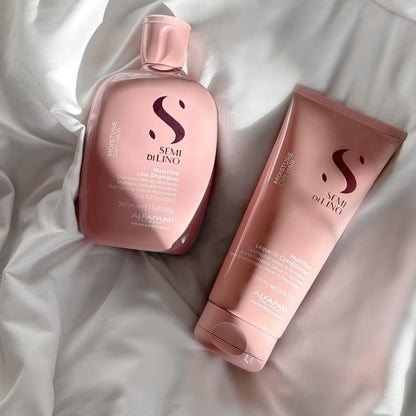 ALFAPARF MILANO Semi di Lino Moisture Nutritive Shampoo and Conditioner Set for Dry Hair - Sulfate Free Moisturizing Shampoo and Conditioner - Safe on Color Treated Hair - Adds Shine and Softness