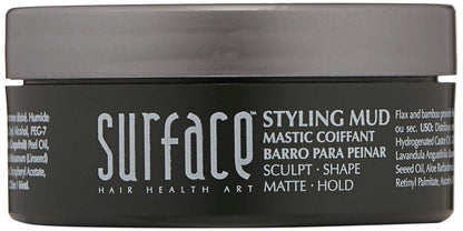 SURFACE Hair Men Styling Mud - Flax and Bamboo Provide Flexible Strong Fibers to Shape Sculpt and Hold Your Matte Style - 2.25 oz