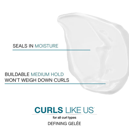 Joico Curls Like Us Define & Seal Curl Defining Gelee | For Curly Hair | Reduce Frizz | Medium Hold | Heat Protection up to 450°F | With Moringa Seed & Algae Oil | 8.5 Fl Oz