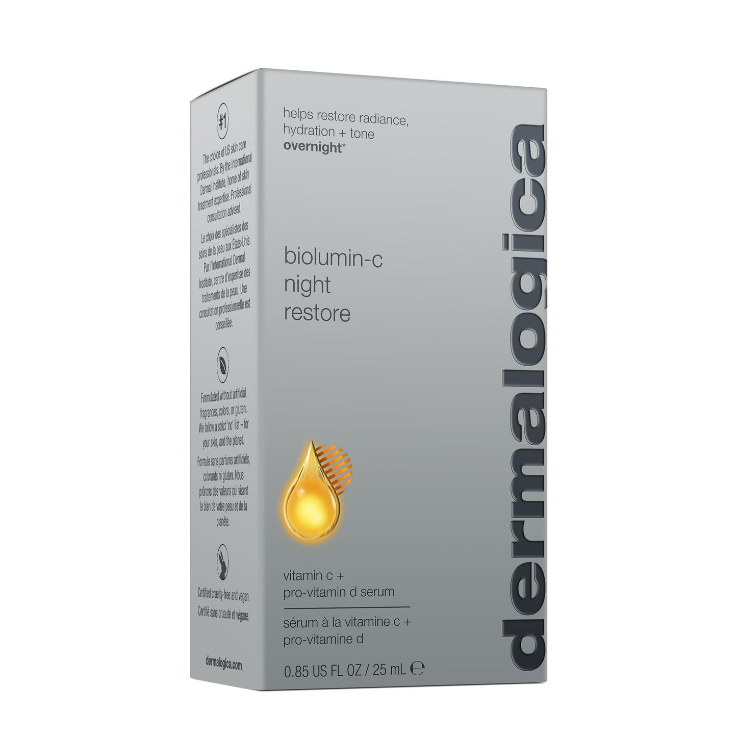Dermalogica BioLumin-C Night Restore Vitamin C Serum for face, Overnight Skin Hydration and Barrier Repair Serum, 0.85 fl oz