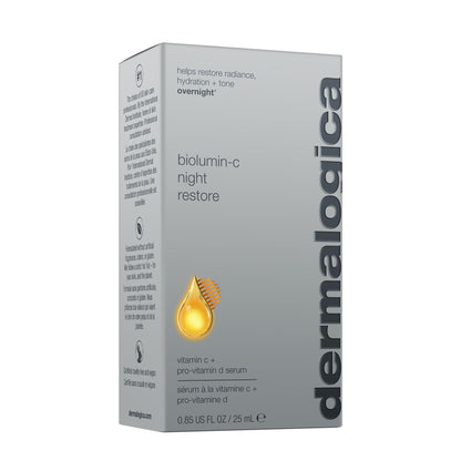 Dermalogica BioLumin-C Night Restore Vitamin C Serum for face, Overnight Skin Hydration and Barrier Repair Serum, 0.85 fl oz