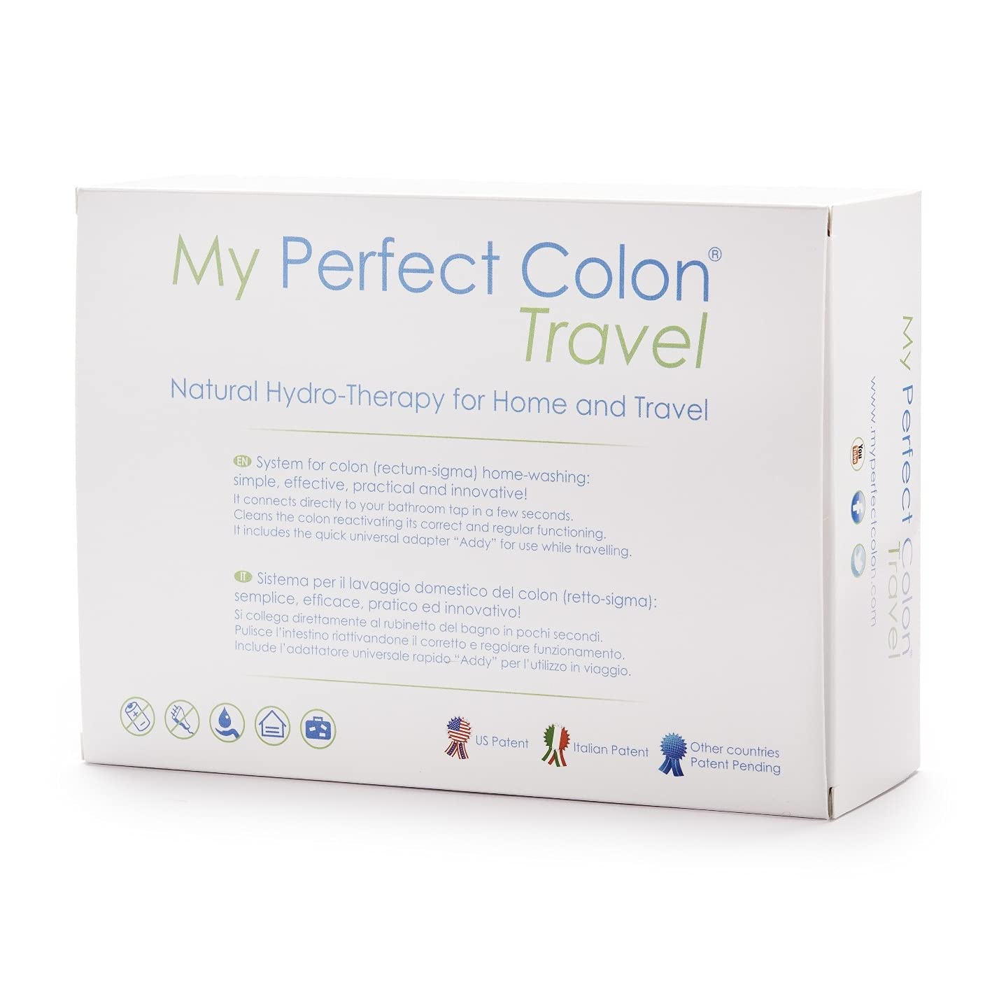 Colon Cleanse MY PERFECT COLON CARE TRAVEL, Enema Kit for Colon Cleansing, It Connects to the Faucet, Douche for Colonic Irrigation at Home and on the Go, Travel Adapter Included, Italian Product
