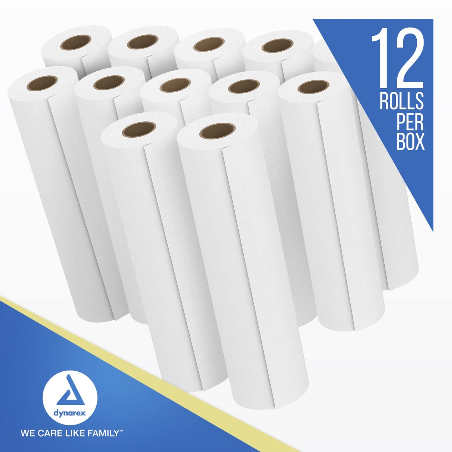 New Dynarex Table Paper, High-Quality Exam Table Paper, Used in Medical, Massage, and Chiropractic Tables to Protect Patients, 1 Case of 12 Papers (14" x 225', Smooth)