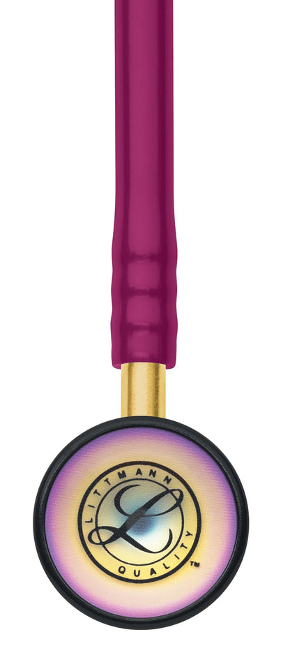 3M Littmann Classic II Infant Stethoscope, 2157, Stainless Steel Rainbow-Finish Chestpiece, 28" Raspberry Tube, Brass Stem, and Headset