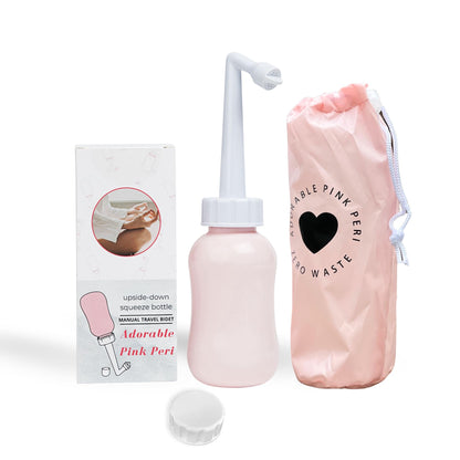 Peri Bottle After Birth Care for Postpartum Essentials Feminine Pink Portable Bidet Water Squeeze Spray Bottle for Pain Relief tears Hemorrhoids with Bottle Cap 300 ml (10 oz)