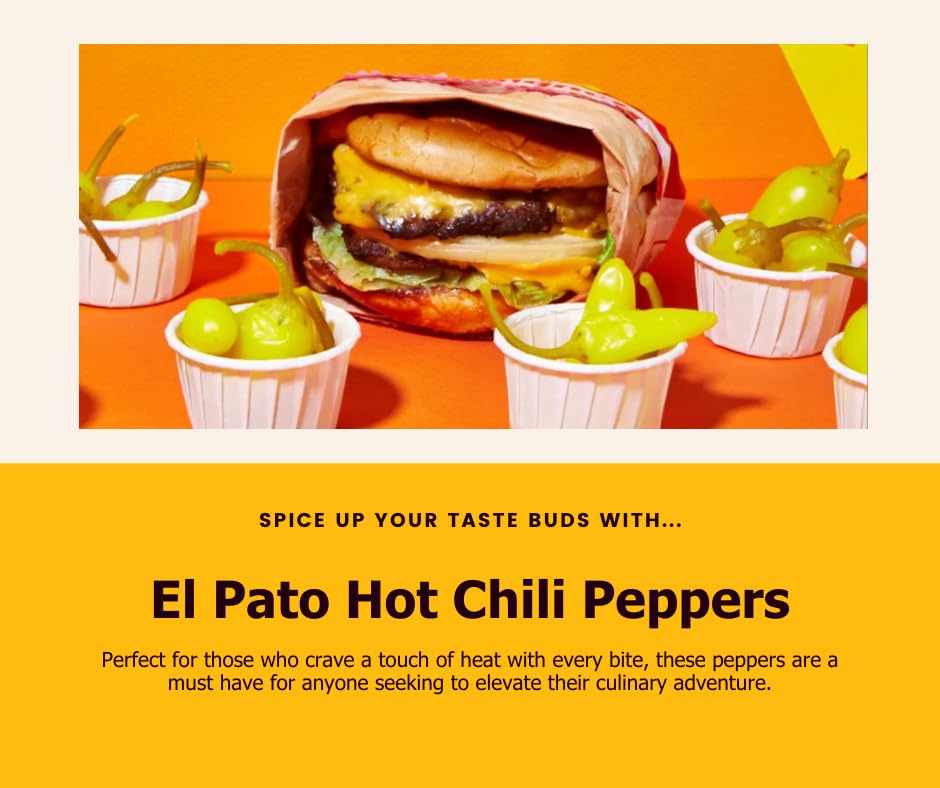 El Pato Hot Chili Peppers, 22oz, (Pack of 6)