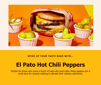 El Pato Hot Chili Peppers, 22oz, (Pack of 6)