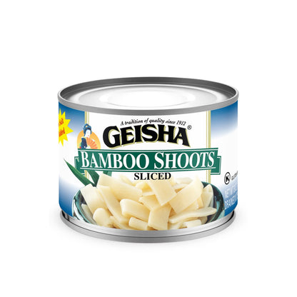 GEISHA Bamboo Shoots Sliced 8OZ. (Pack of 12), Bamboo Shoots | Kosher Certified － No Salt & Sugar added － Gluten Free－Less than 100 Calories per Container