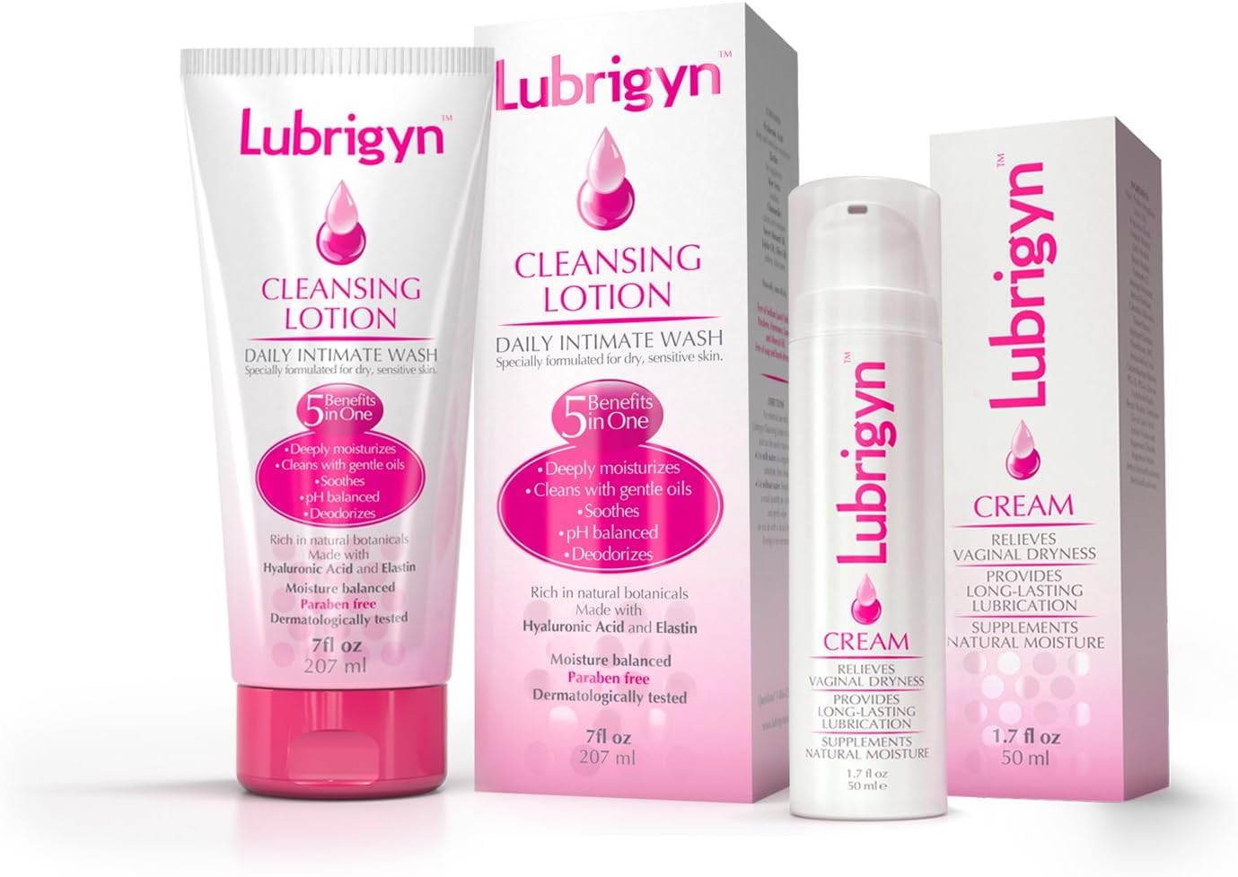 Lubrigyn Cleansing Lotion, Moisturizing and Replenishing Daily Feminine Wash Cream for Feminine Care, Fusion of Natural Oil-Based Moisturizing Intimate Lubricant Bundle