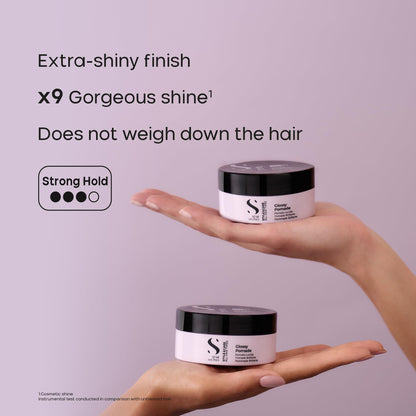 ALFAPARF MILANO Semi di Lino Style & Care Glossy Pomade - Strong Hold - Wax Pomade for All Hair Types (3.2 oz / 90 ml)