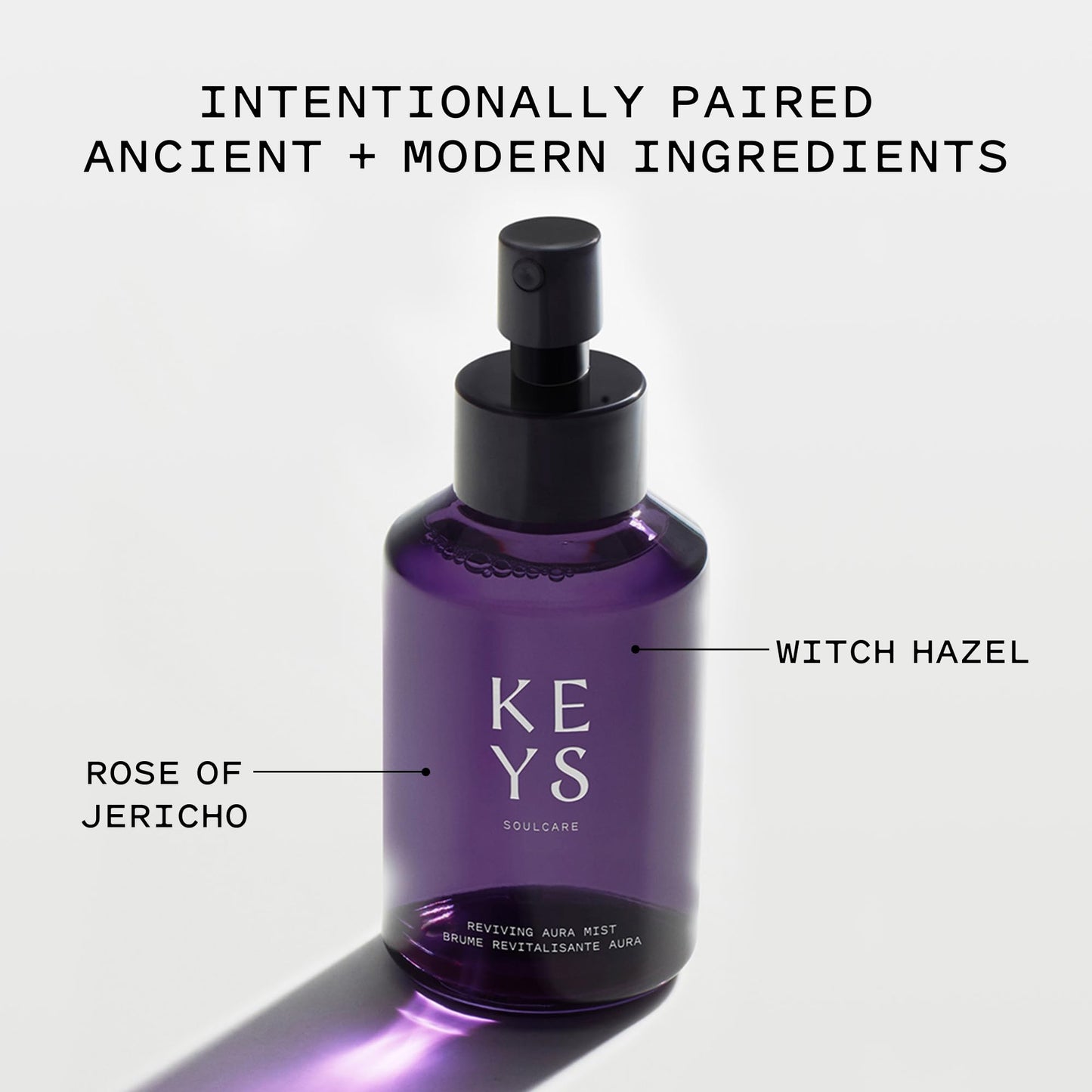 Keys Soulcare Reviving Aura Mist, Revitalizing Facial Spray Hydrates, Tones, Refreshes & Renews Skin, Vegan, Cruelty-Free, Rose Scent, 3.72 Fl Oz