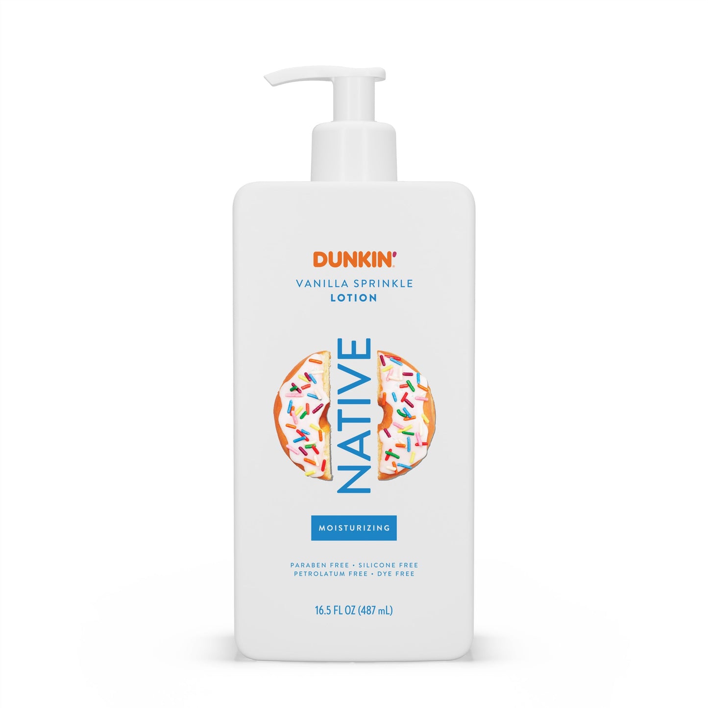 Native Body Lotion, Dunkin Vanilla Sprinkle, Moisturizer for Dry Skin with Plant-Based Ingredients, 16.5 oz