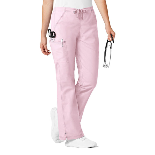 WonderWink Women's WonderFlex Grace Flare Leg Cargo Pant, Rose Blush, 2X