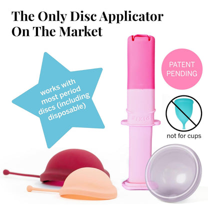 Pixie Menstrual Disc Applicator for Feminine Care - Inserts Like A Tampon - Every Woman Can Now Use Period Discs - Perfect for Long Nails - Self Sanitizer TPE Properties (Disc Applicator)