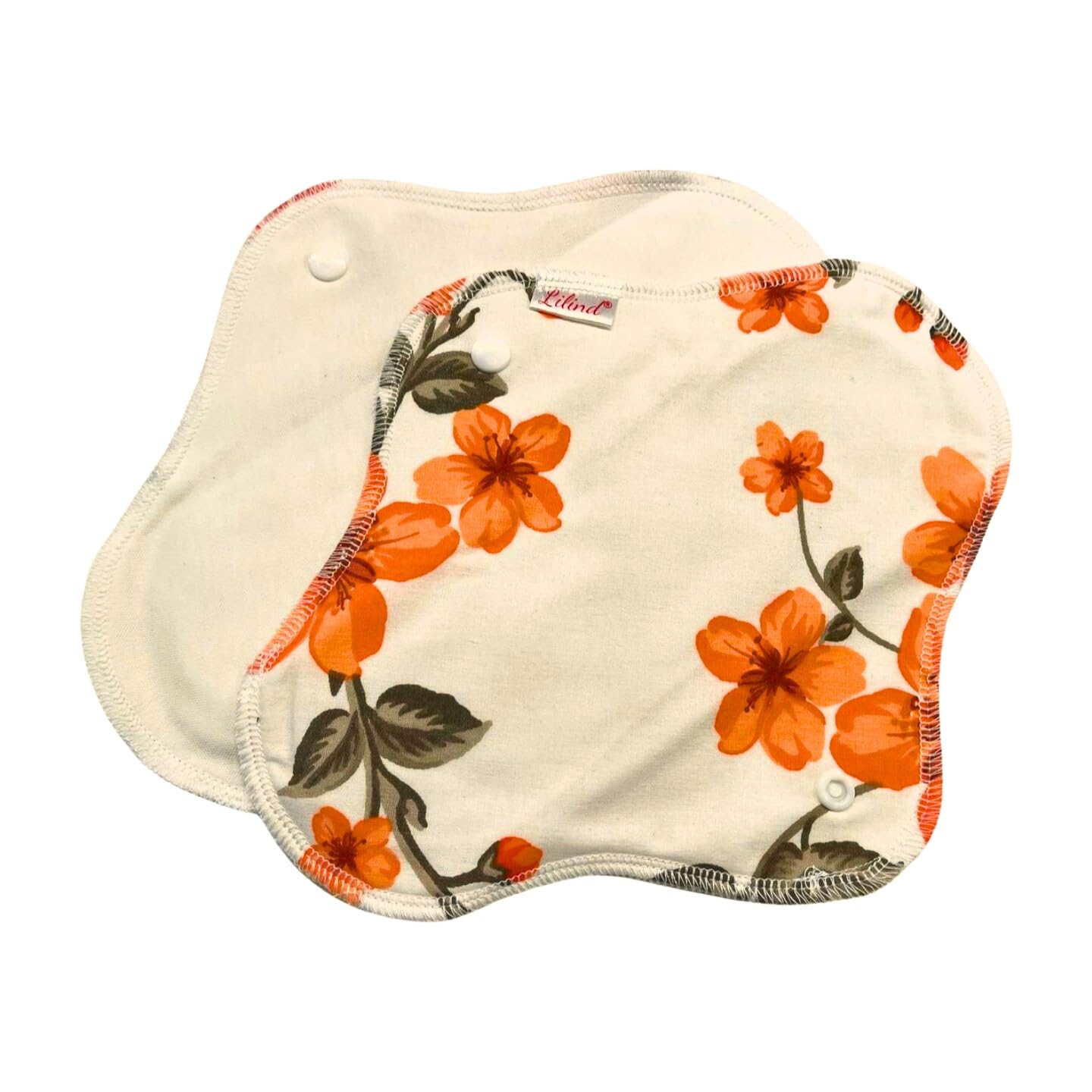 Lilind® 6 Pack Everyday 9" Regular Organic Cloth Pads on Random Color, Reusable Menstrual Sanitary Napkins, 100% Cotton
