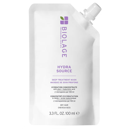 Biolage Hydra Source Deep Treatment Mask - Nourishes & Smooths, For Dry Hair, Infused with Micro-Filtered Aloe Vera & Fermented Hyaluronic Acid