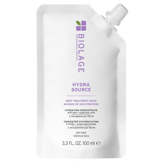 Biolage Hydra Source Deep Treatment Mask - Nourishes & Smooths, For Dry Hair, Infused with Micro-Filtered Aloe Vera & Fermented Hyaluronic Acid