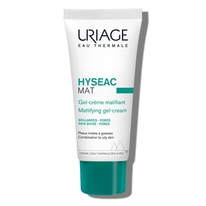 Uriage Hyseac Mat Mattifying Gel-Cream, Primer & Moisturizer, Reduces Skin Shine, Absorbs Excess Sebum, Tightens Pores, Ideal Makeup Base, Light Cream