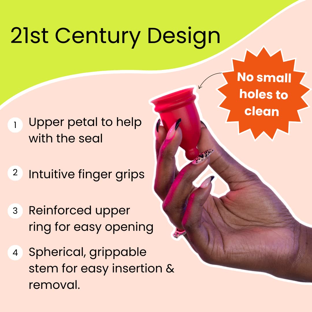 Bfree Menstrual Cup 2-Pack - Reusable Period Cup Leak-Free Eco-Friendly Tampon/Pad Alternative Feminine Hygiene Product for Teens, Women - Includes Size 1 + Size 2 Cups