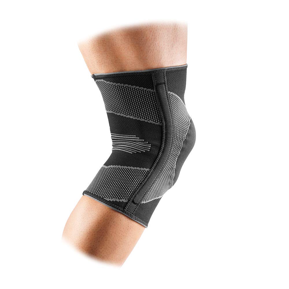 McDavid Elastic Compression Knee Sleeve with Gel Pad. 4-Way Elastic Brace with Strays. For Stability, Recovery, Injury, Walking, Running Pain. Left and Right Leg. Patella Support.