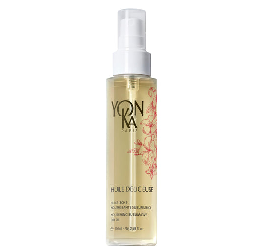 Yonka Huile Delicieuse | Nourishing Dry Body Oil | Moisturize Skin and Body | Lightweight Oil with Baoab and Sesame for Hair | for Legs and Body | 3.38 fl oz