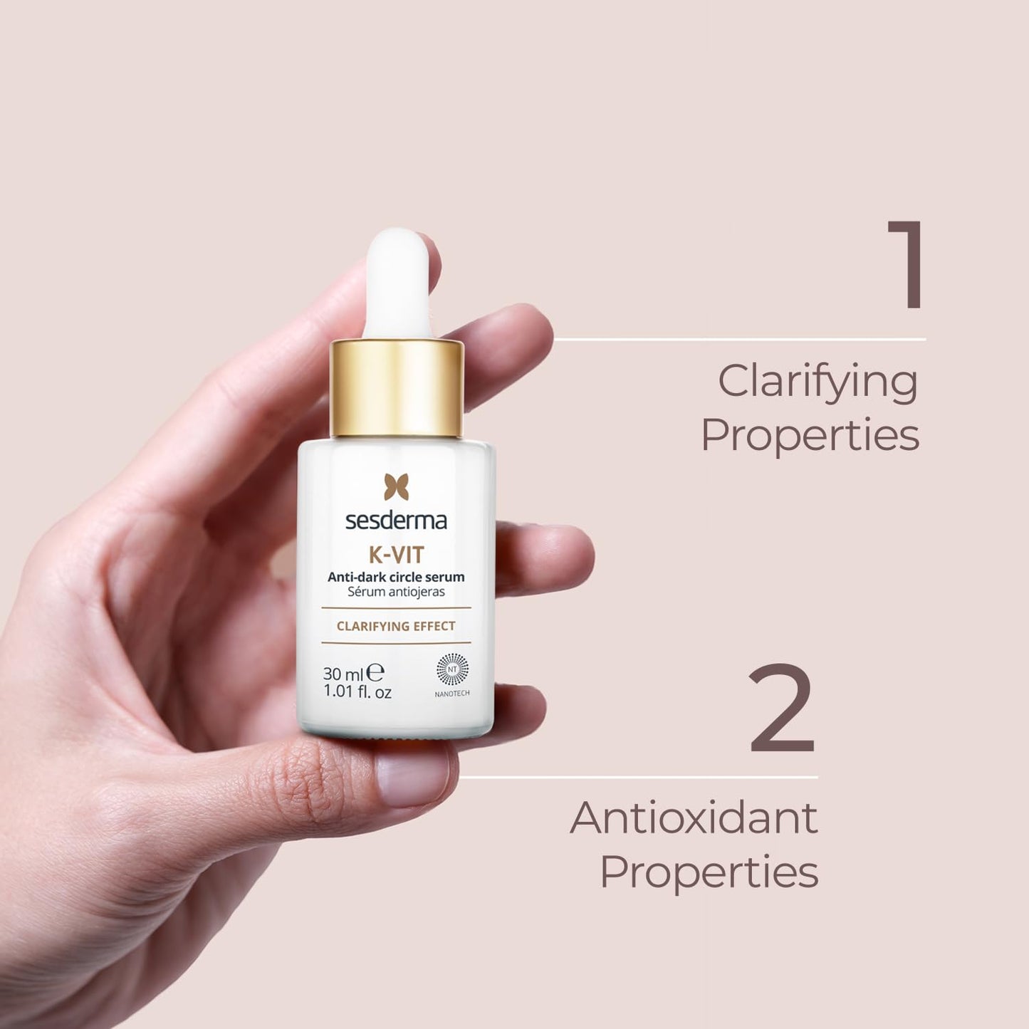 Sesderma K-VIT Facial Anti-Dark Circle Serum, Revitalizing Eye Serum for Dark Circles & Signs of Aging, Gentle Formula with Vitamin K, 1.0 fl oz