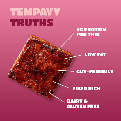 Ready to Cook Tempeh-All Thins Tempeh (Pack of 3)- 28g Clean Protein| High Fiber | More Protein & Fiber than Tofu & Cottage Cheese| Gut-Friendly | Gluten Free | Dairy Free | Vegan | Non GMO