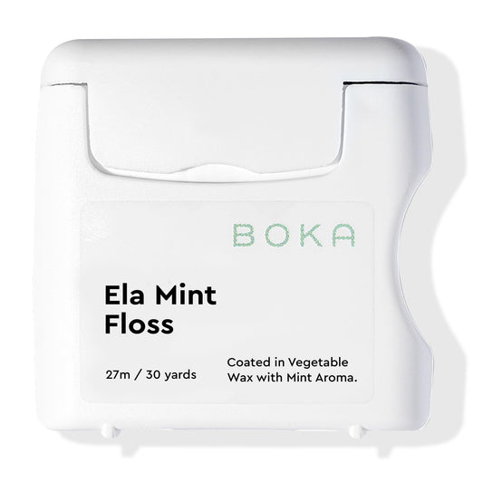 Boka Ela Mint Expandable Woven Dental Floss, Made from Plant-Based Vegetable Wax, Teflon-Free, 30 Yards of Waxed Floss (Pack of 1)