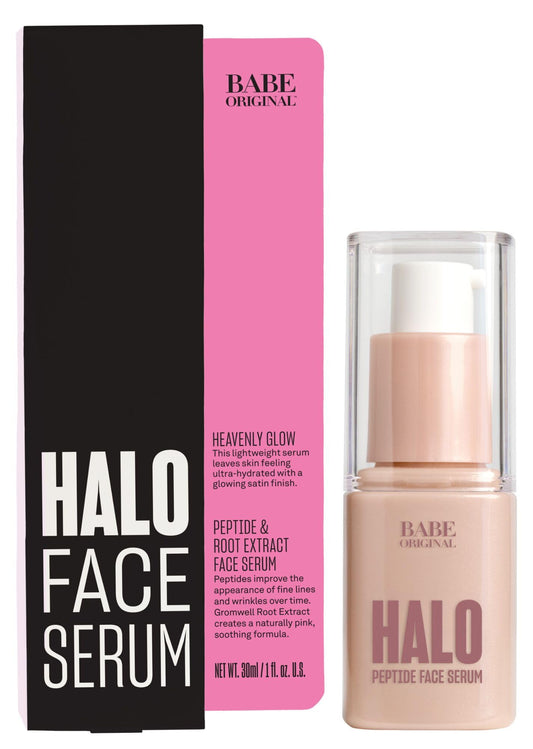 Babe Original Halo Peptide Face Serum for Women, Face Moisturizer Face Cream for Hydrated, Plump & Soothed Skin with Pink Root Extract, Hyaluronic Acid, Peptides & Amino Acids | Cruelty-free and Vegan