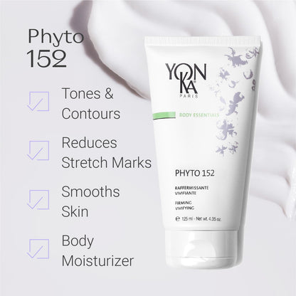 Yonka Phyto 152 Firming Body Lotion | Tone and Tighten with Vitamin E | Reduces Stretch Marks and Sagging | Intensely Hydrates | Non-Greasy and Fast Absorbing | 4.35 oz