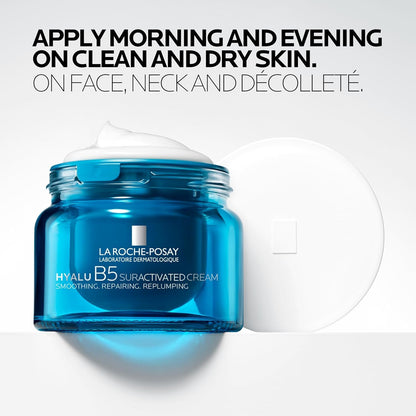 La Roche-Posay Hyalu B5 Suractivated Anti-Aging Face & Neck Cream, Firming Face Moisturizer With 3 Types of Hyaluronic Acid for All Skin Types, 72hr Hydration + Anti-Wrinkle, Fragrance Free, 1.7fl oz