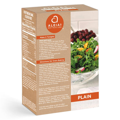 Aleia’s Gluten Free Plain Stuffing Mix – 10 oz (2 Pack) – Classic Gluten Free Stuffing – Free from Gluten, Corn, Soy, Dairy – Low Sodium, Non-GMO