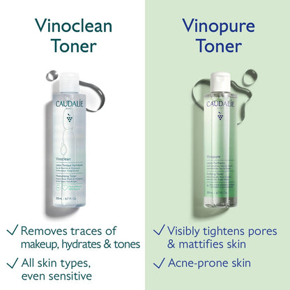 Caudalie Vinopure Salicylic Acid Pore Minimizing and Exfoliating Toner with Organic Rose Water