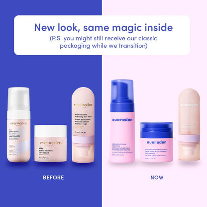 Evereden Kids Multi-Vitamin Hydrating Face Mist, Face Wash, & Kids Face Cream Set: Clean, Vegan, and Multivitamin-Rich Kids Skin Care Set for 6 & up - Moisturize & Refresh