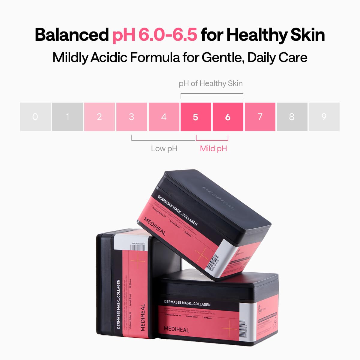 Mediheal Derma 365 Collagen Mask (30 Masks) - Daily Skin Care Mask for Firm Moisturizing to Lift Skin with Collagen Active 3X