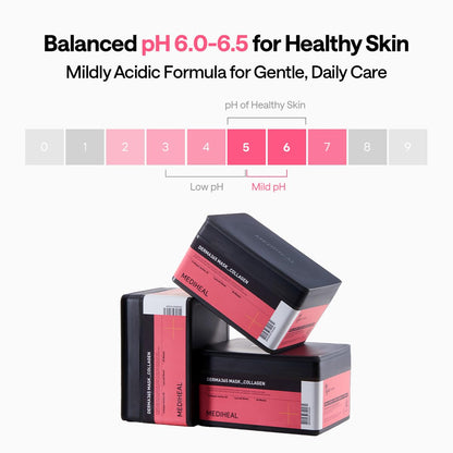 Mediheal Derma 365 Collagen Mask (30 Masks) - Daily Skin Care Mask for Firm Moisturizing to Lift Skin with Collagen Active 3X