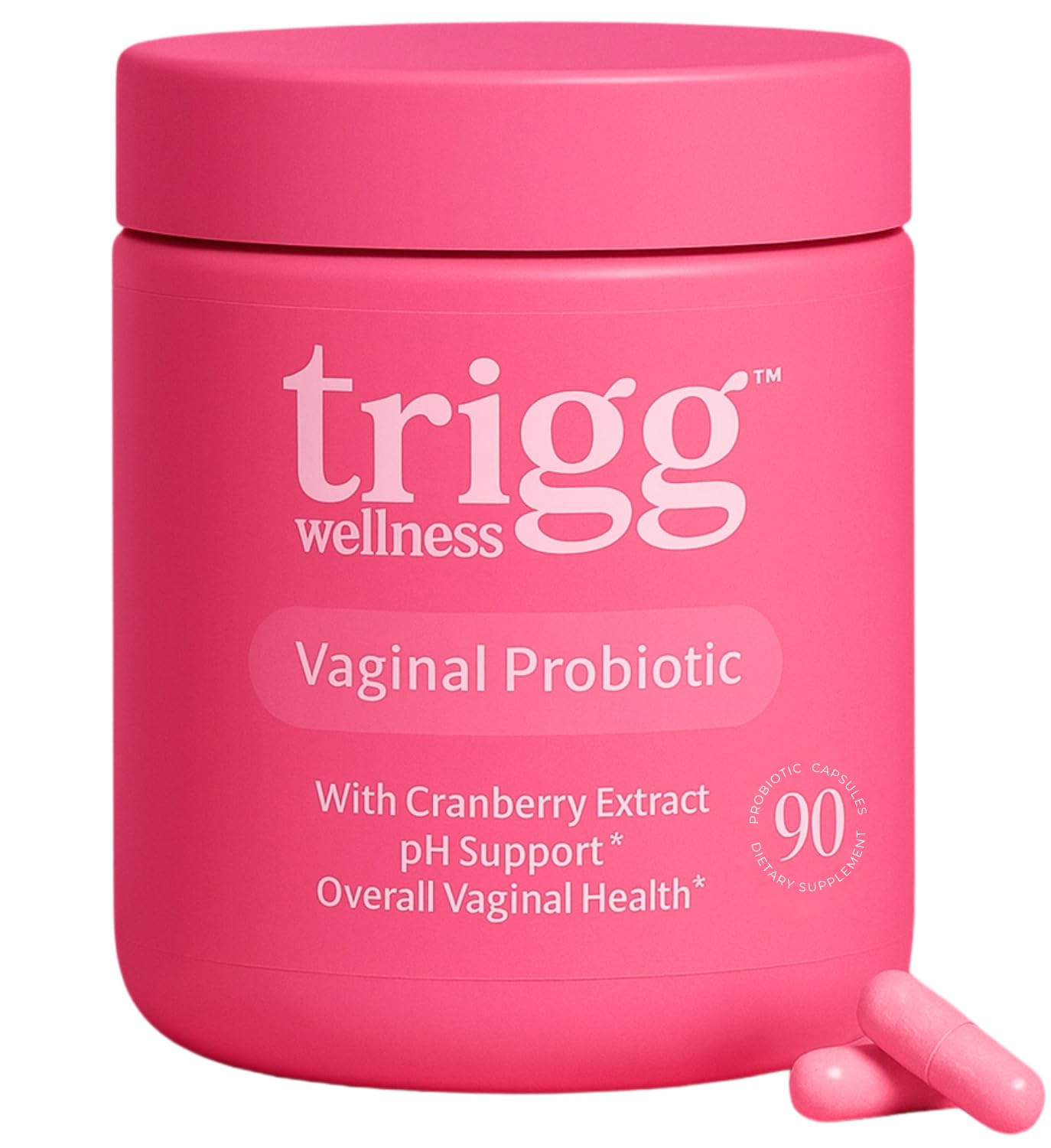 Trigg Vaginal Probiotics for Women- pH Balance, Digestion, UT- Female Health Supplement with Cranberry- Prebiotic Blend, Lactobacillus- Promote Healthy Vaginal Odor & Flora- Feminine Probiotic- 90 Ct