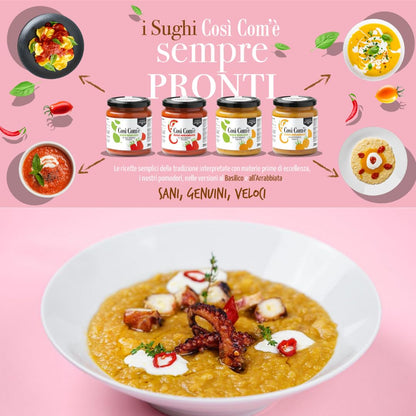 Cosi Come - Yellow Tomato Pasta Sauce with Basil, 10.23 Oz, Made with Yellow Datterino Tomatoes, Non GMO, Non Preservative, Product of Italy