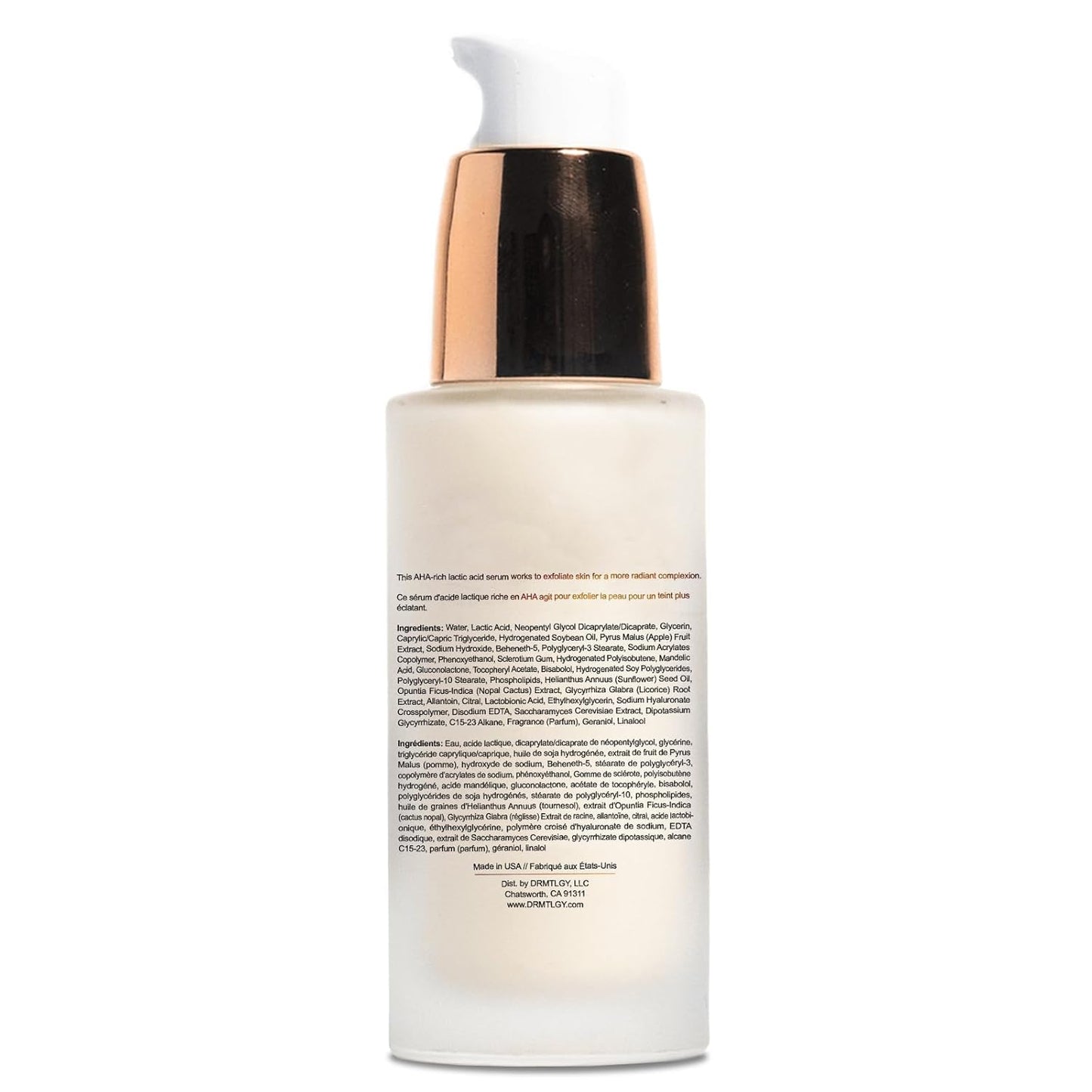 DRMTLGY Lactic Acid 12% Refining Serum for Face - AHA & PHA Exfoliating Face Serum - Dark Spot Serum with Brightening Licorice Root Extract, 1oz