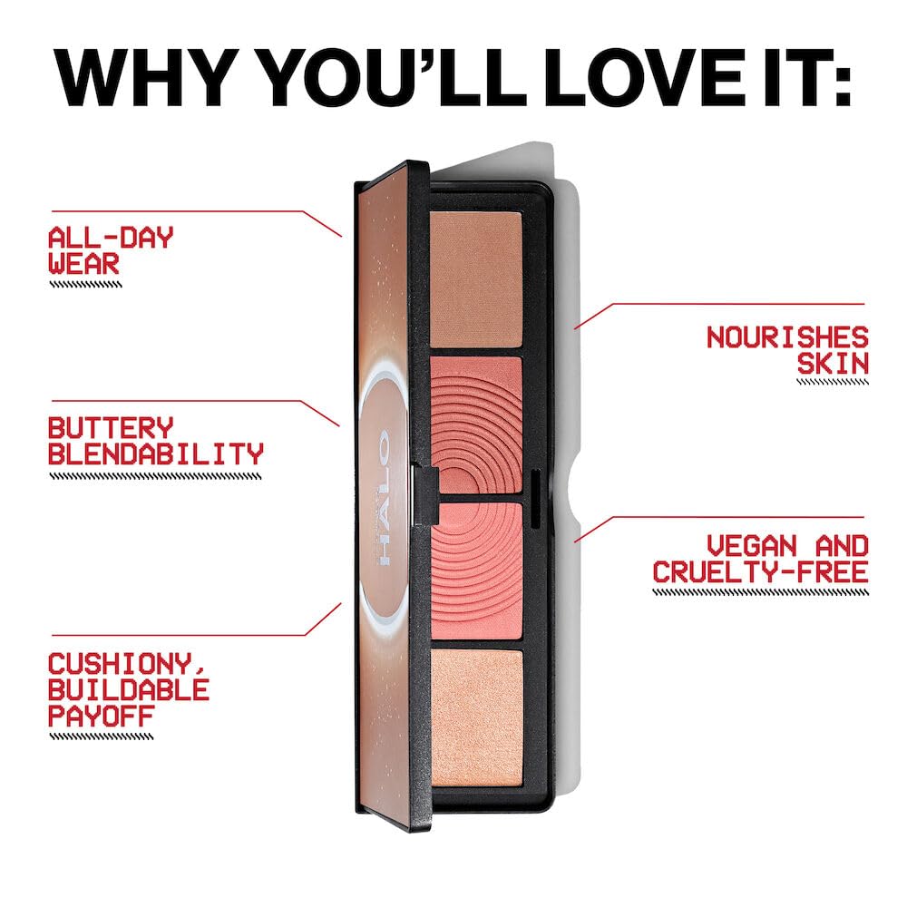 Smashbox Halo Sculpt + Glow Face Palette | Vitamin E, Long Lasting, Contour + Highlighter, 0.55 oz.