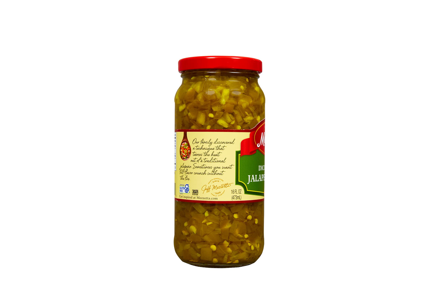 Mezzetta Diced Tamed Jalapeno Peppers, Medium Heat | Kosher, Gluten Free, Keto | 16 Fluid Ounce Jar (Pack of 6)