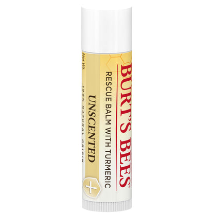 Burt's Bees Rescue Balm Unscented Lip Balm, With Antioxidant-Rich Turmeric, Tint-Free, Natural Origin Lip Care, 2 Tubes, 0.15 oz.