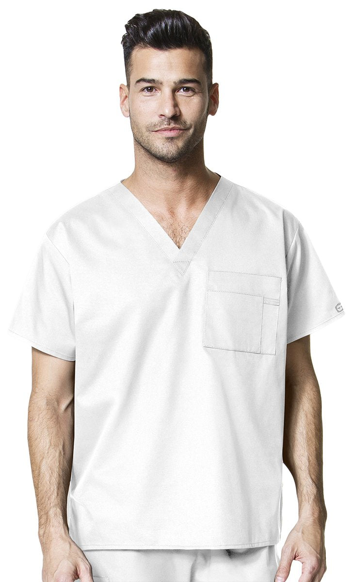 WonderWink Womens Unisex V-Neck Top Medical Scrubs Shirt, White, Medium US