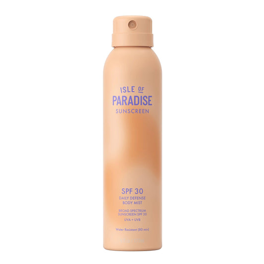 Isle of Paradise Daily Defense Body Mist SPF, Invisible Hydrating Sunscreen Spray For Body, Broad Spectrum UVA/UVB Protection, Water-Resistant, Fast-Absorbing Formula, 6 fl. oz/177 ml Bottle