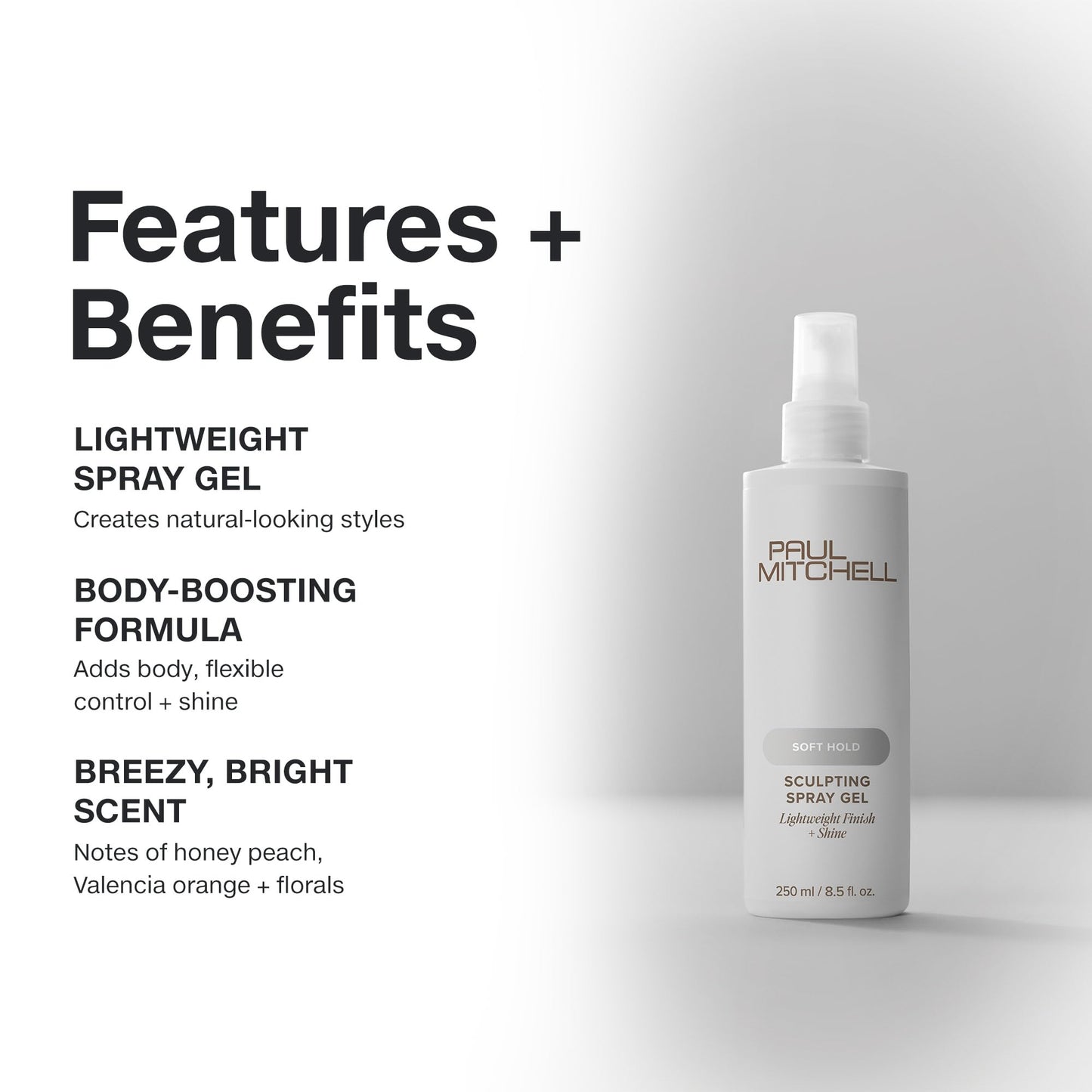 Paul Mitchell Soft Sculpting Spray Gel, Natural Hold, Soft Finish, For All Hair Types