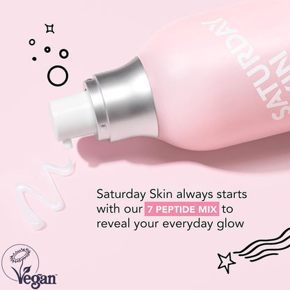 Saturday Skin Wide Awake Brightening Cream Illuminating Eye Cream for Wrinkles, Puffy Eyes+Dark Circles Lightweight, Moisturizing, Deeply Hydrates, Anti Aging Reduce Fine Lines 1.01 Fl Oz (30ml)